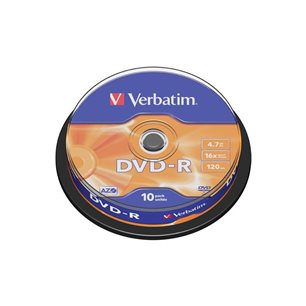 Dysk VERBATIM DVD-R 4,7GB cake 10szt.