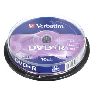 Dysk VERBATIM DVD+R 4,7GB 10szt.