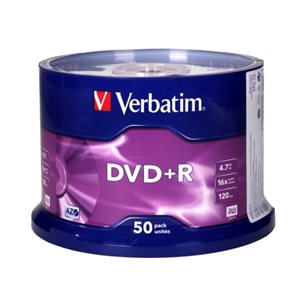 Dysk VERBATIM DVD+R 4,7GB cake 50szt.